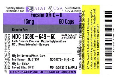 Label Image (Focalin Xr 15mg Label 649)